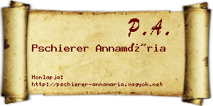 Pschierer Annamária névjegykártya